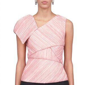 NWT - Marina Moscone Spliced PlissÃ© Top Blouse In Blush